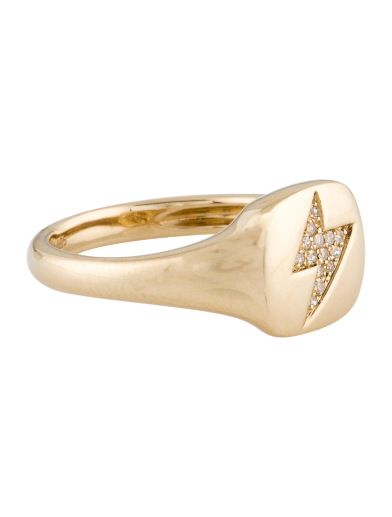 Ring 14K Diamond Lightning Bolt Ring 14K Yellow Gold