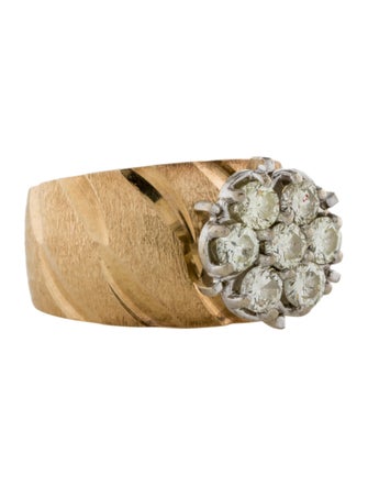 Ring 14K Diamond Cluster Cocktail Ring