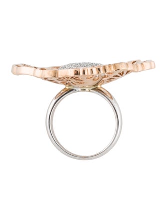 Ring Yessyan 18K Two-Tone Diamond Flower Cocktail Ring