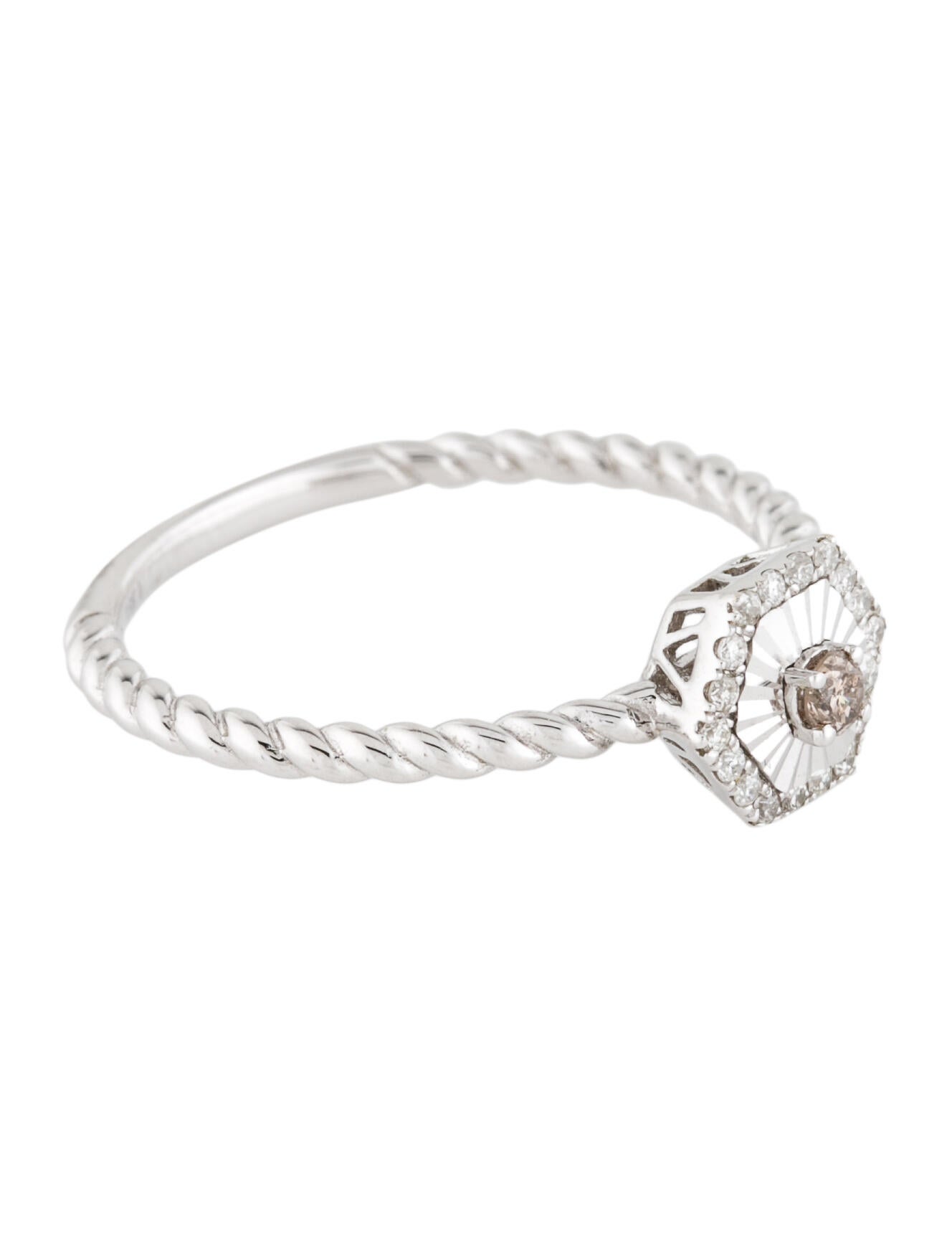 Ring 18K Diamond Cocktail Ring RhodiumPlated 18K White Gold Cocktail