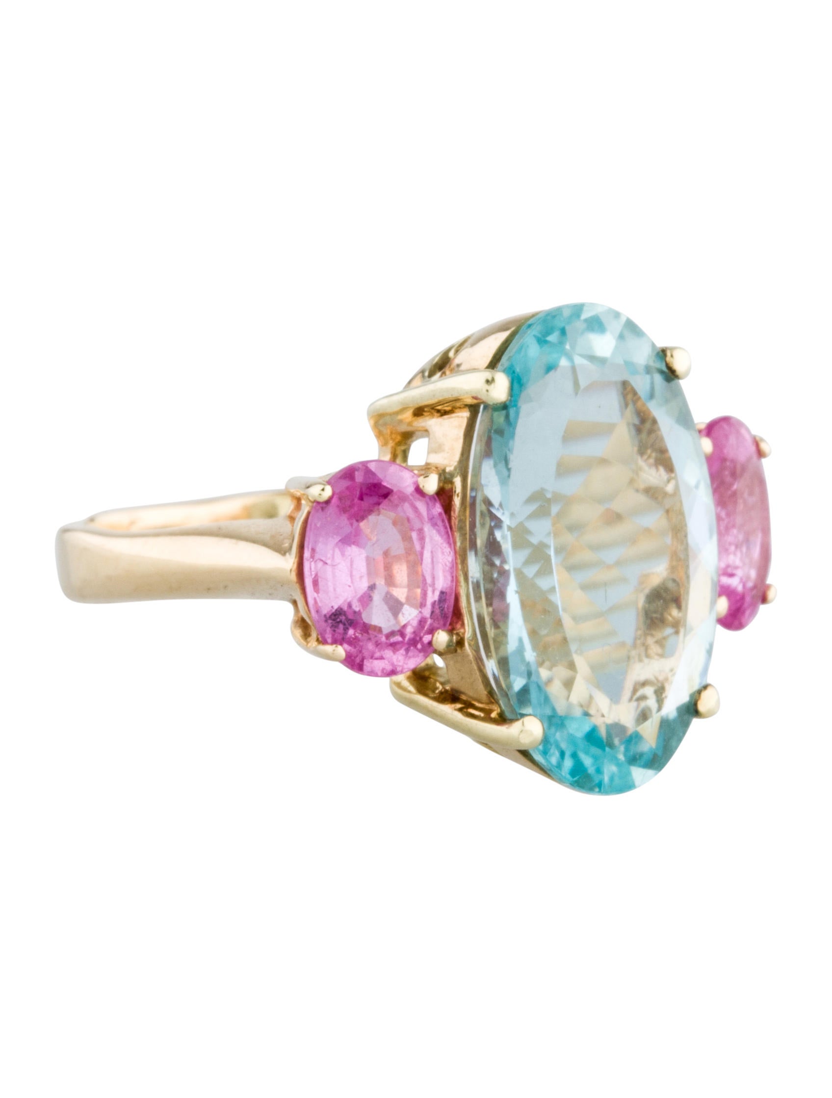 Ring Aquamarine & Pink Sapphire Ring Rings RRING20314 The RealReal