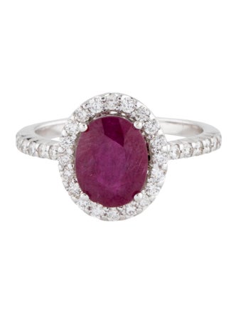 Ring 18K 2.34ct Ruby & Diamond Cocktail Ring