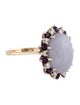 Ring 14K 7.00ct Lavender Jadeite, Amethyst & Diamond Halo Ring