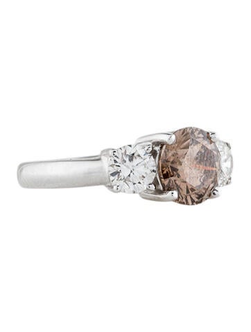Ring Engagement 18K 3.71ctw Diamond Three Stone 7