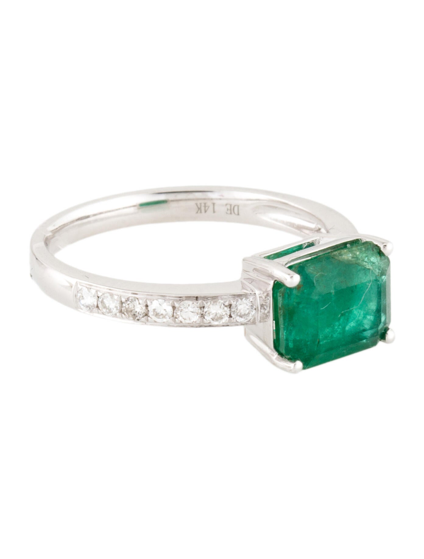 Ring 14K 2.02ct Emerald & Diamond Cocktail