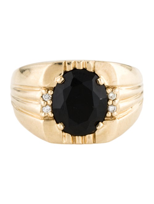 Ring 14K Onyx & Diamond Signet Rings