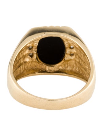 Ring 14K Onyx & Diamond Signet Rings