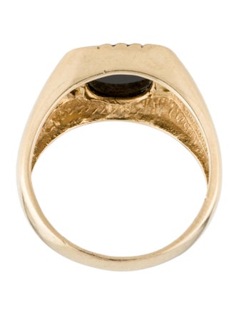 Ring 14K Onyx & Diamond Signet Rings