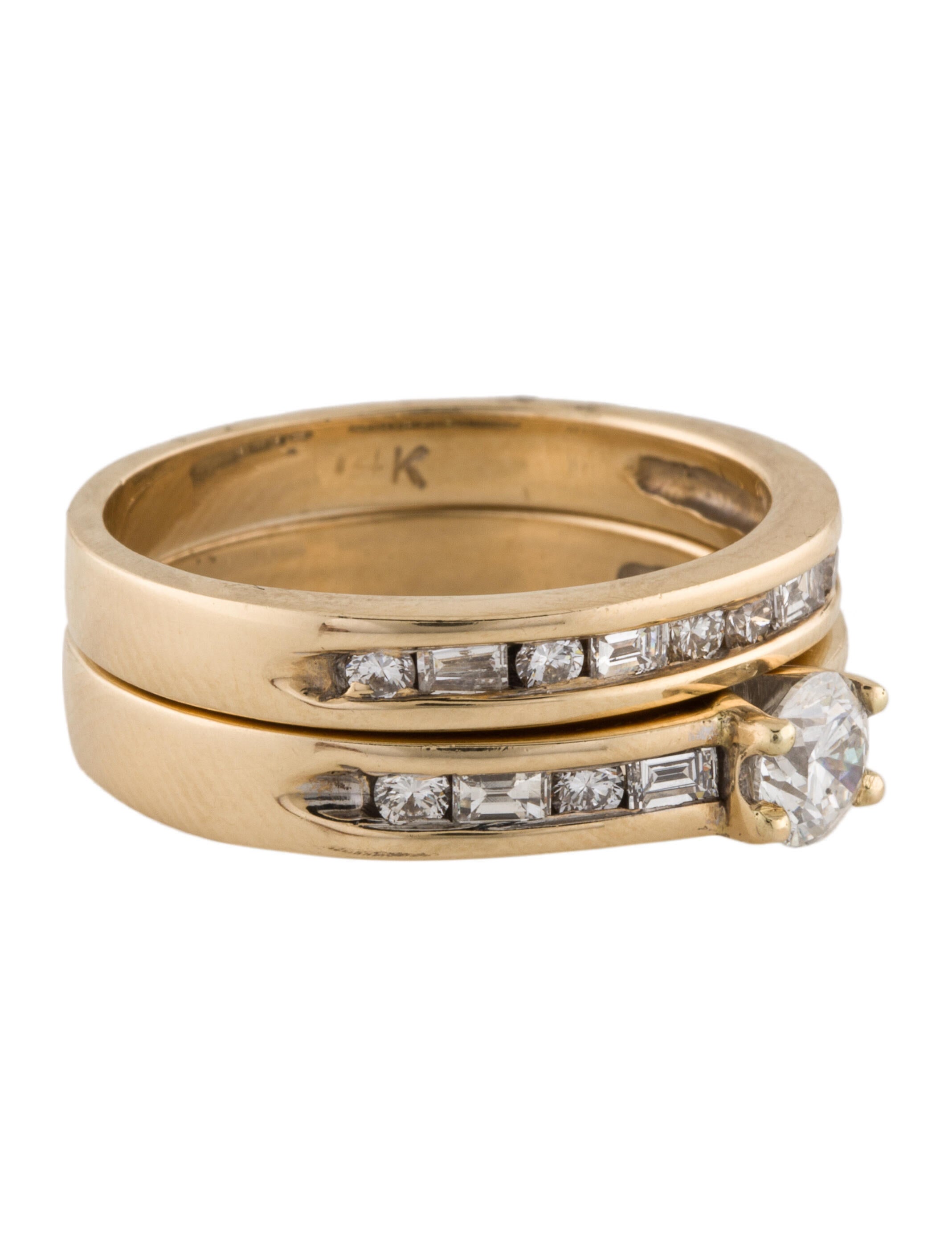 Ring 14K 1.23ctw Diamond Wedding Band Set