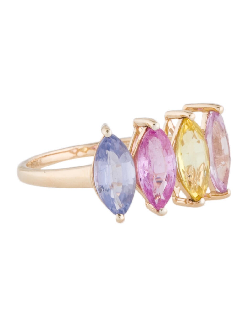 Ring 14K 3.08ctw Sapphire 4-Stone Cocktail Ring