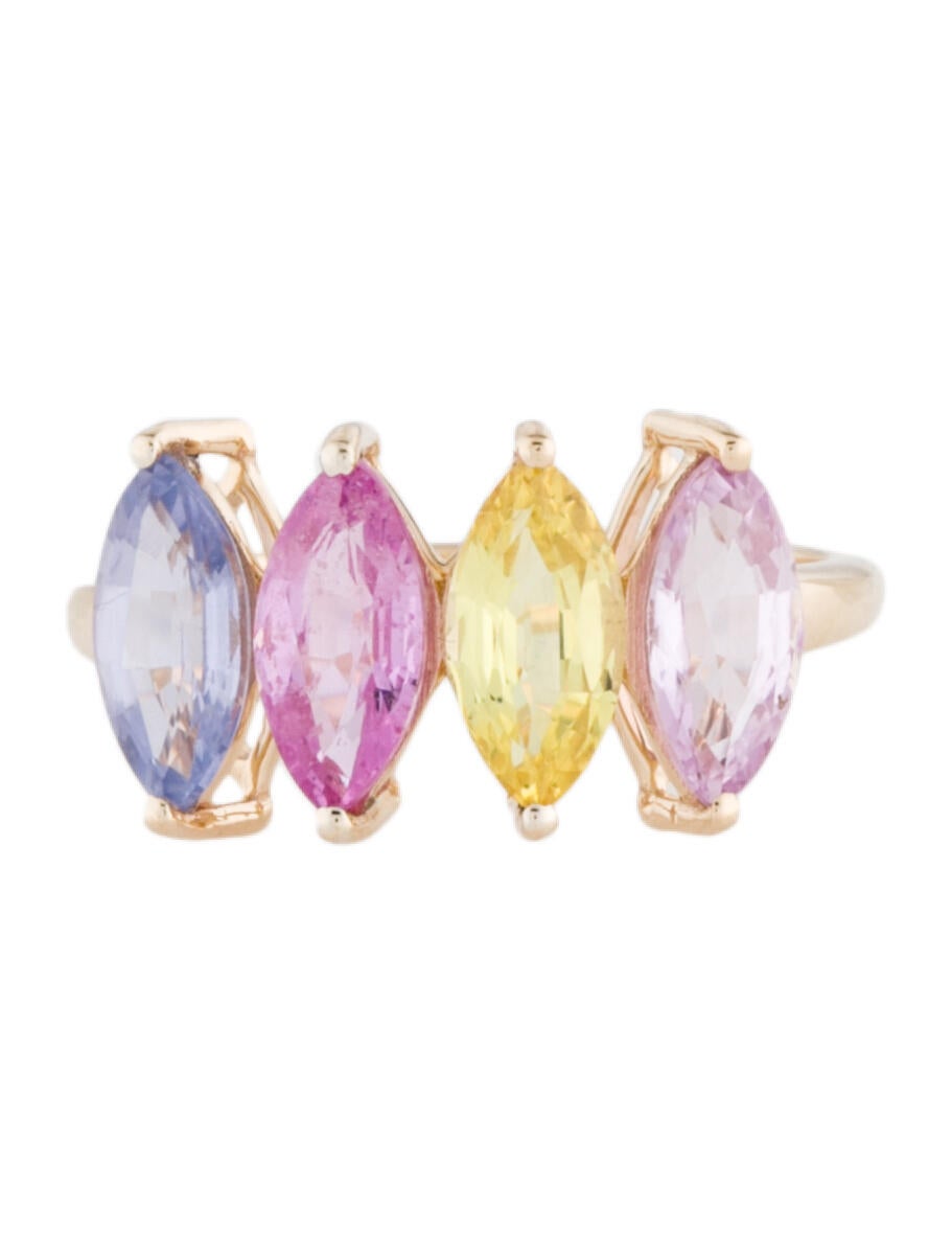 Ring 14K 3.08ctw Sapphire 4-Stone Cocktail Ring