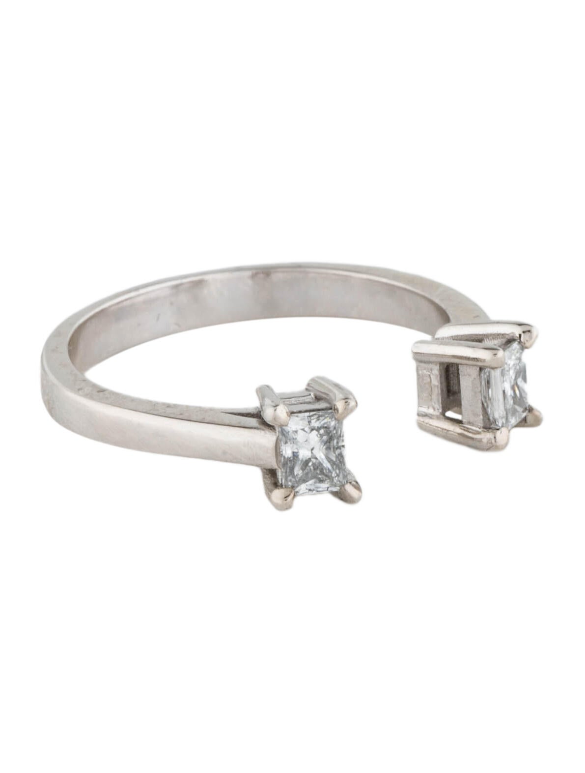 Ring Platinum Diamond Open Ring 900 Platinum Band, Rings