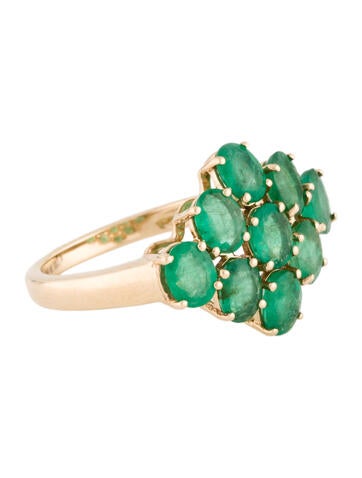 Ring Cocktail 14K Emerald 6.75