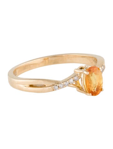 Ring Cocktail 14K Sapphire & Diamond 6.75