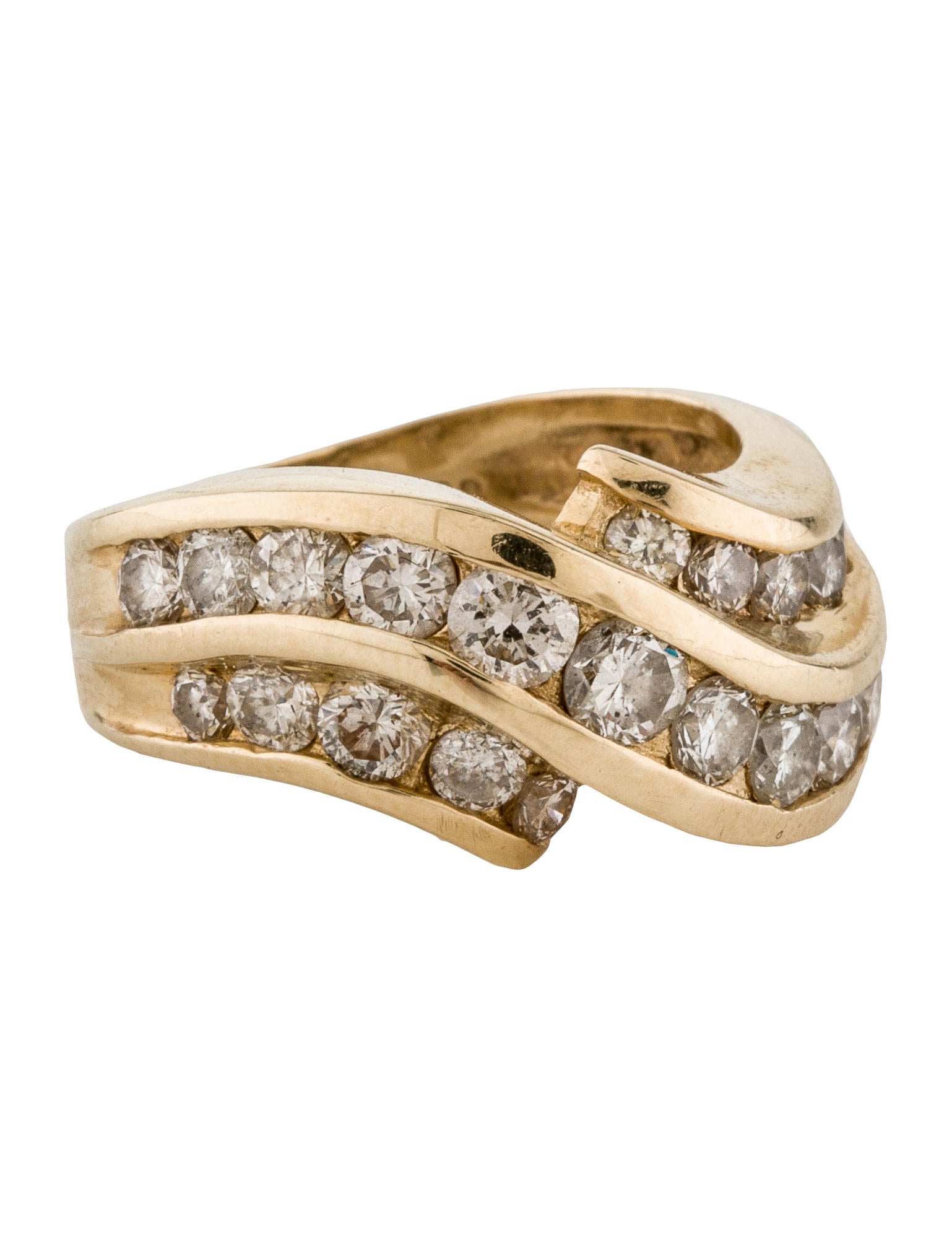 14K Swirl Diamond Ring Rings RRING24401 The RealReal