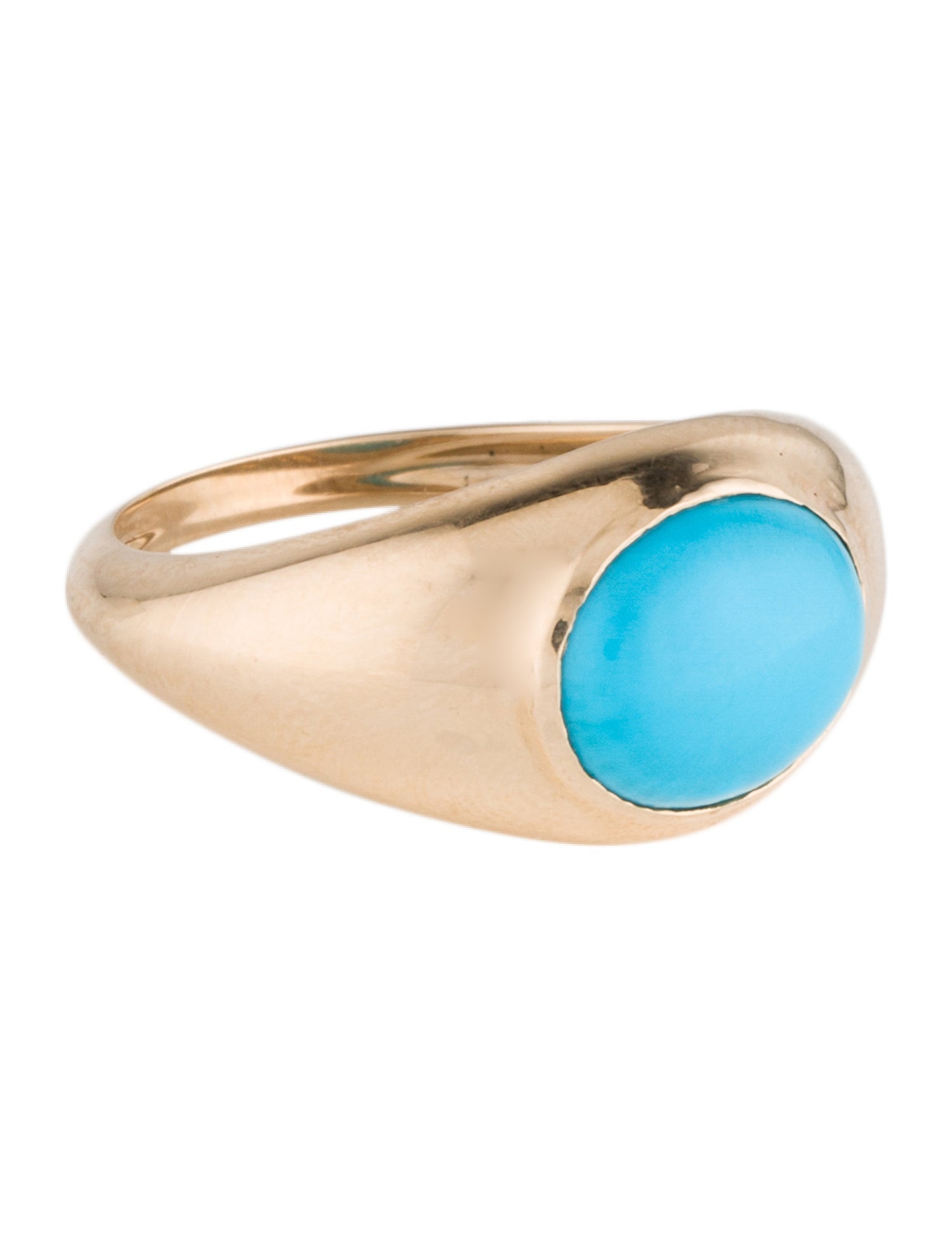 Ring 14K 2.14ct Turquoise Ring 14K Yellow Gold Ring
