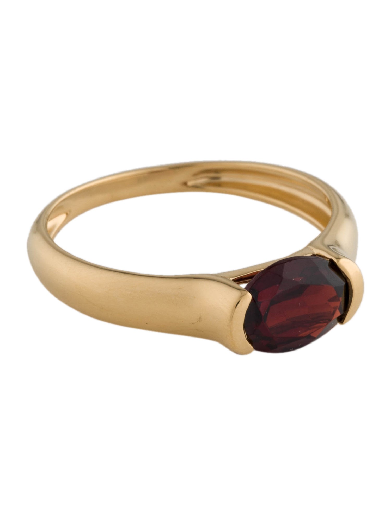 Ring 14K 1.46ct Garnet Solitaire Cocktail Ring