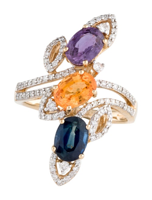 Ring Orianne 14K Sapphire & Diamond Cocktail Ring