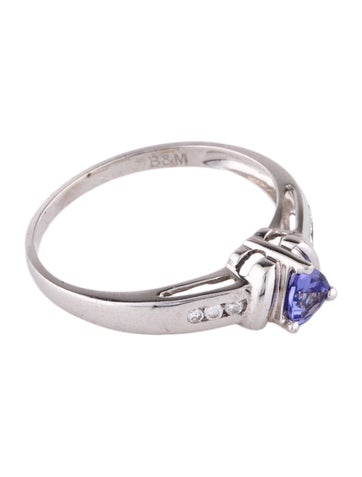 Ring Cocktail 14K Tanzanite & Diamond 7.25