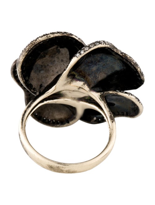 Ring 18K 1.08ctw Diamond Floral Cocktail Ring