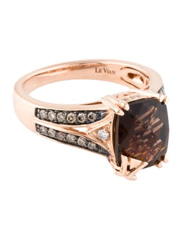 Le Vian Cocktail Ring 14K Smoky Quartz & Diamond 7