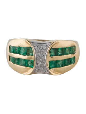 Ring 14K 3.00ctw Emerald & Diamond Band
