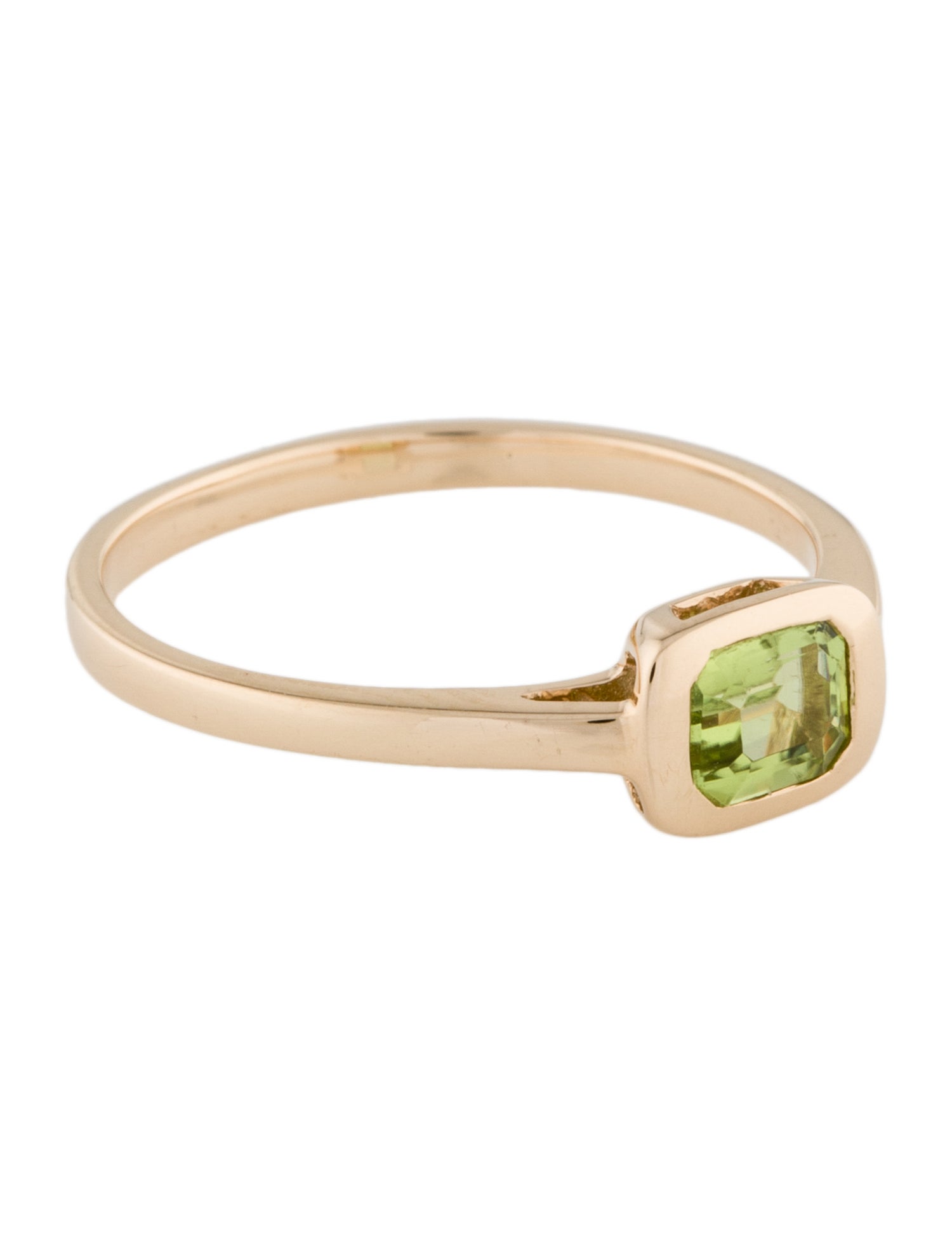 Ring 14K Peridot Solitaire Cocktail Ring