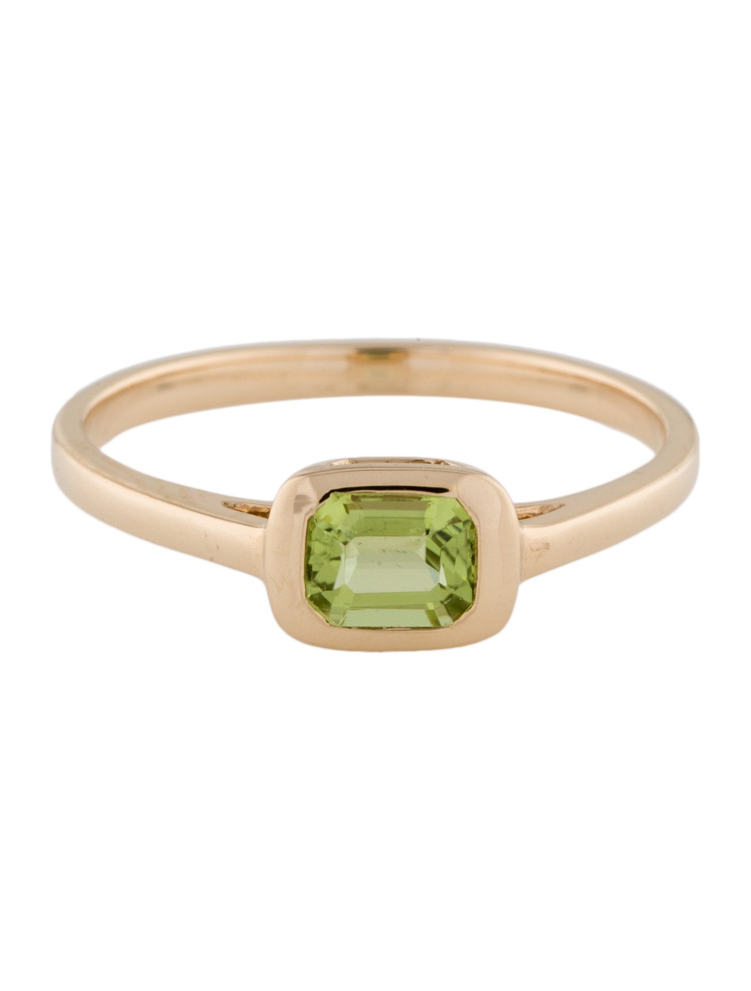 Ring 14K Peridot Solitaire Cocktail Ring