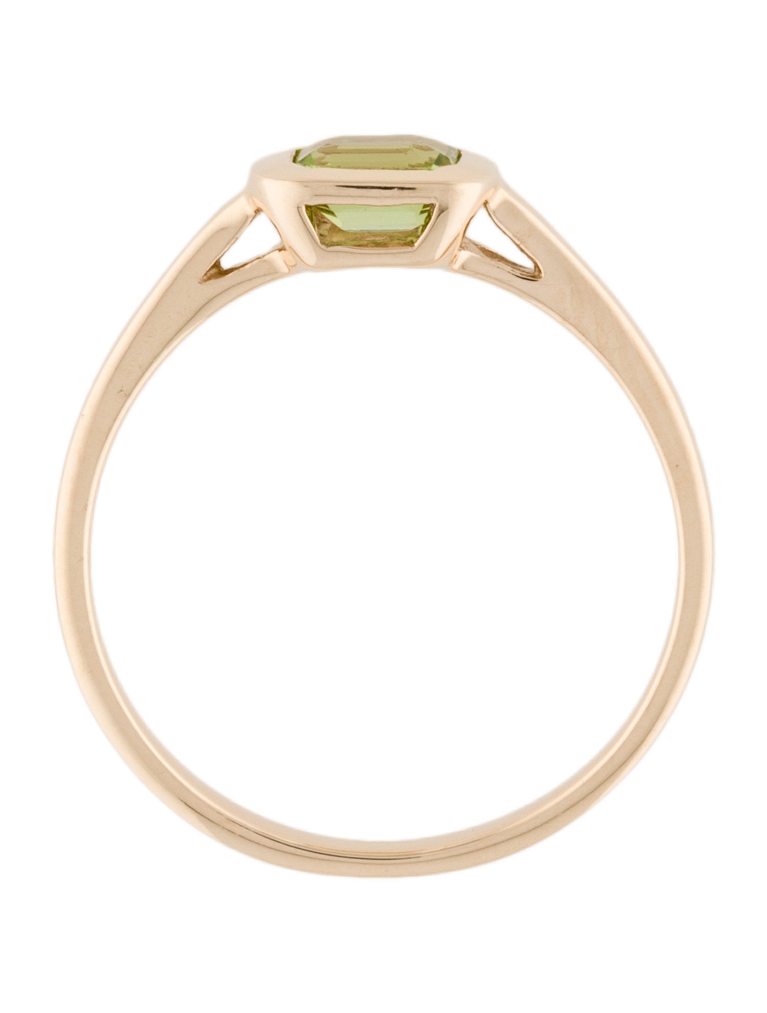 Ring 14K Peridot Solitaire Cocktail Ring