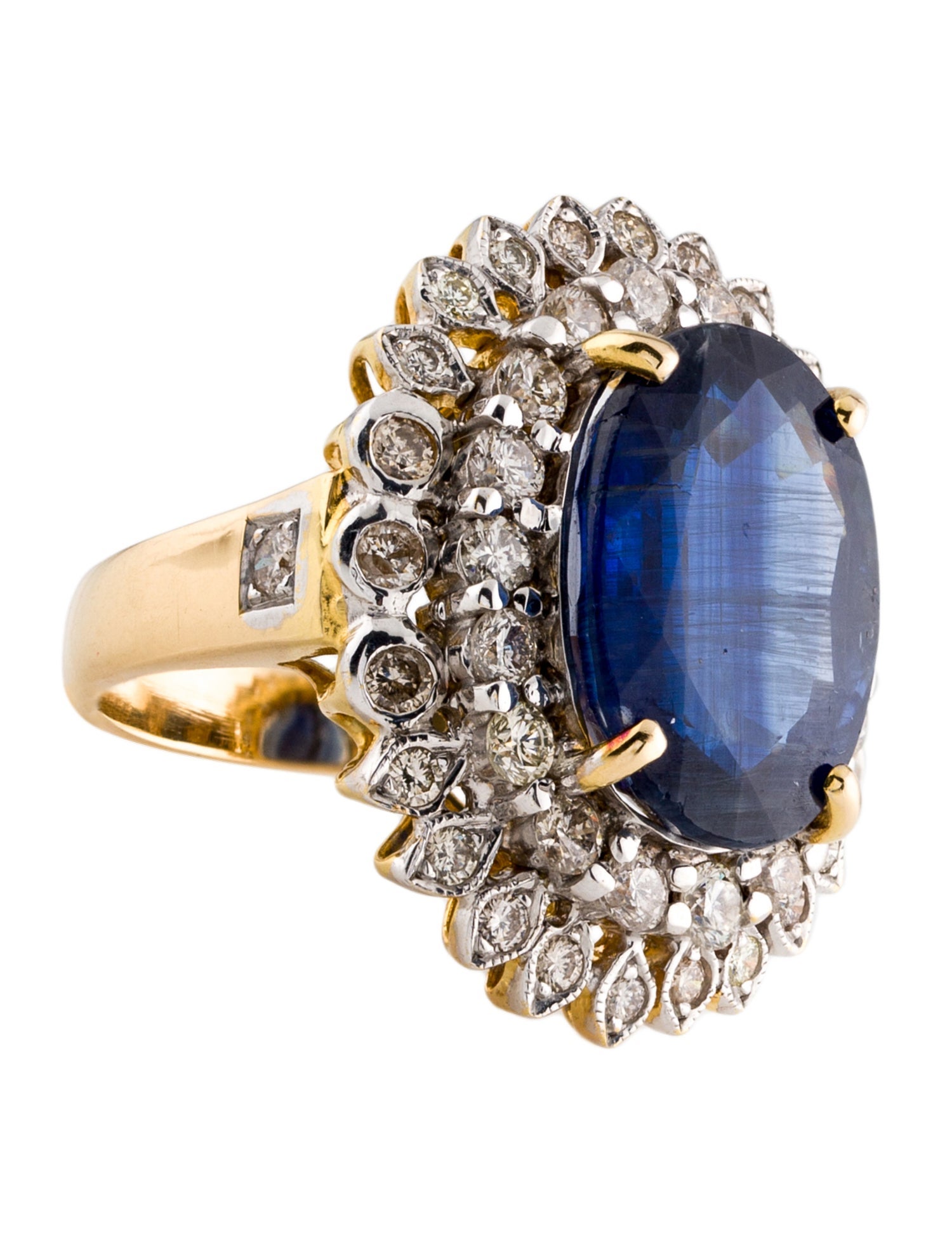Ring 18K Kyanite & Diamond Cocktail Ring