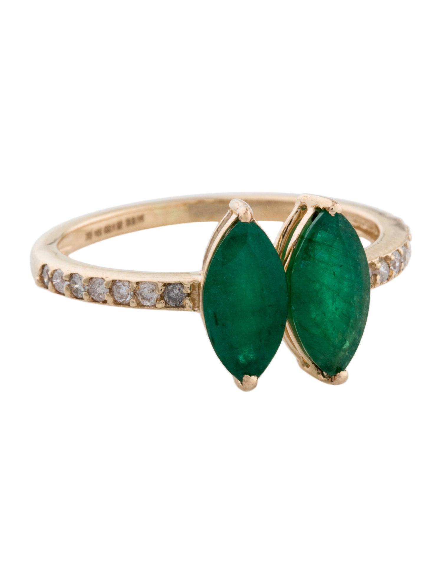 Ring 14K 1.52ctw Emerald & Diamond Cocktail Ring