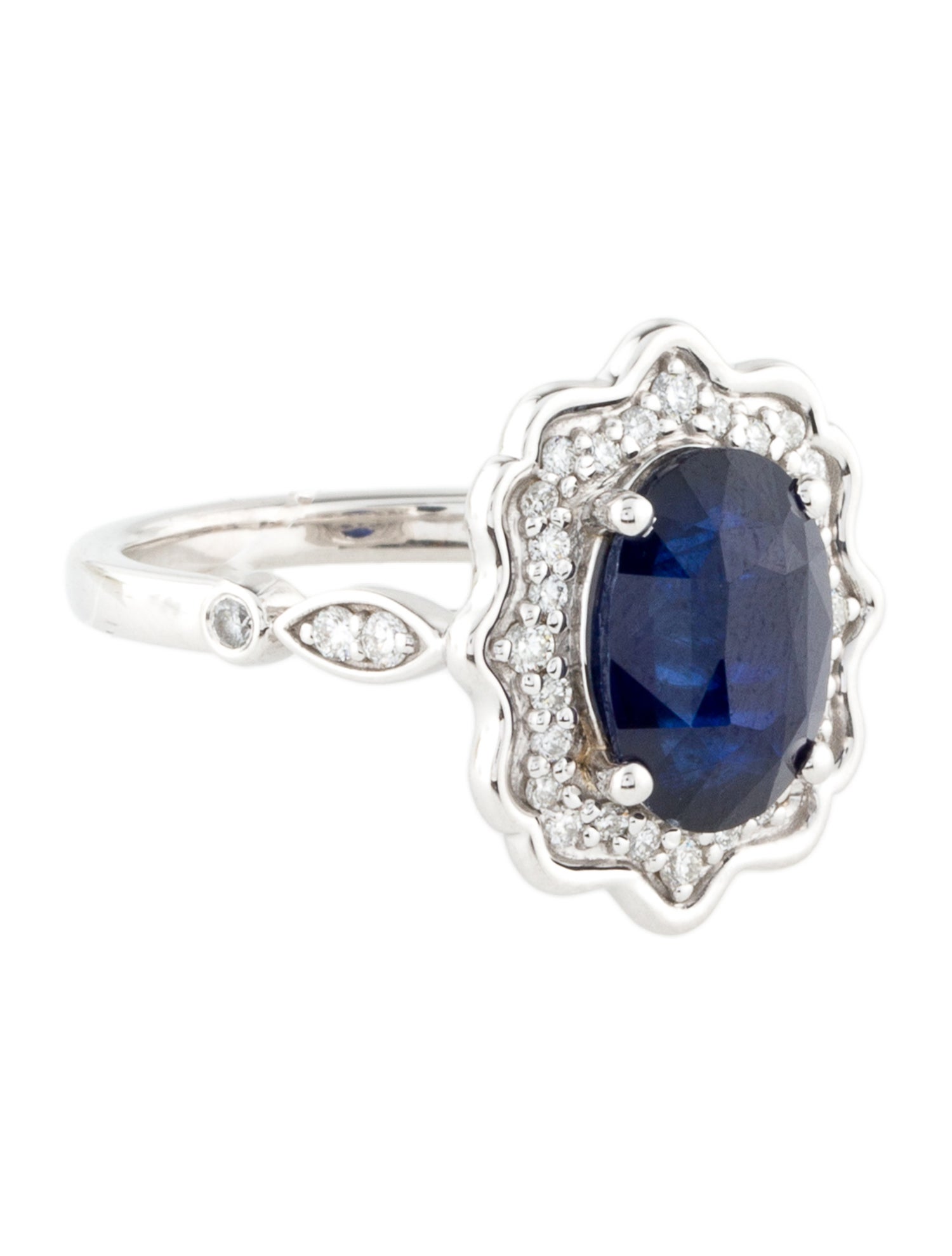 Ring 14K Sapphire & Diamond Cocktail Ring