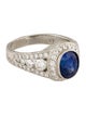 Ring Platinum 3.08 Blue Sapphire & Diamond Halo Ring