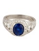 Ring Platinum 3.08 Blue Sapphire & Diamond Halo Ring