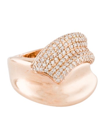 Ring Cocktail 14K Diamond Bypass 6.5