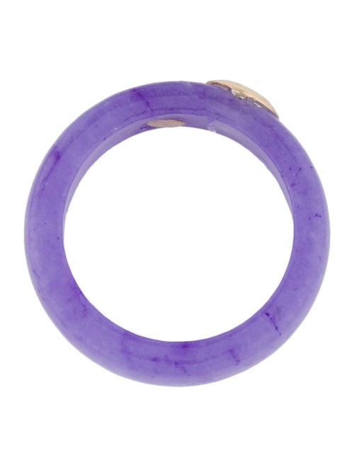 Ring 14K Amethyst & Dyed Jadeite Band