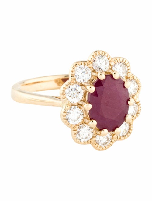 Ring 18K 2.52ct Ruby & Diamond Cocktail Ring