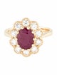 Ring 18K 2.52ct Ruby & Diamond Cocktail Ring