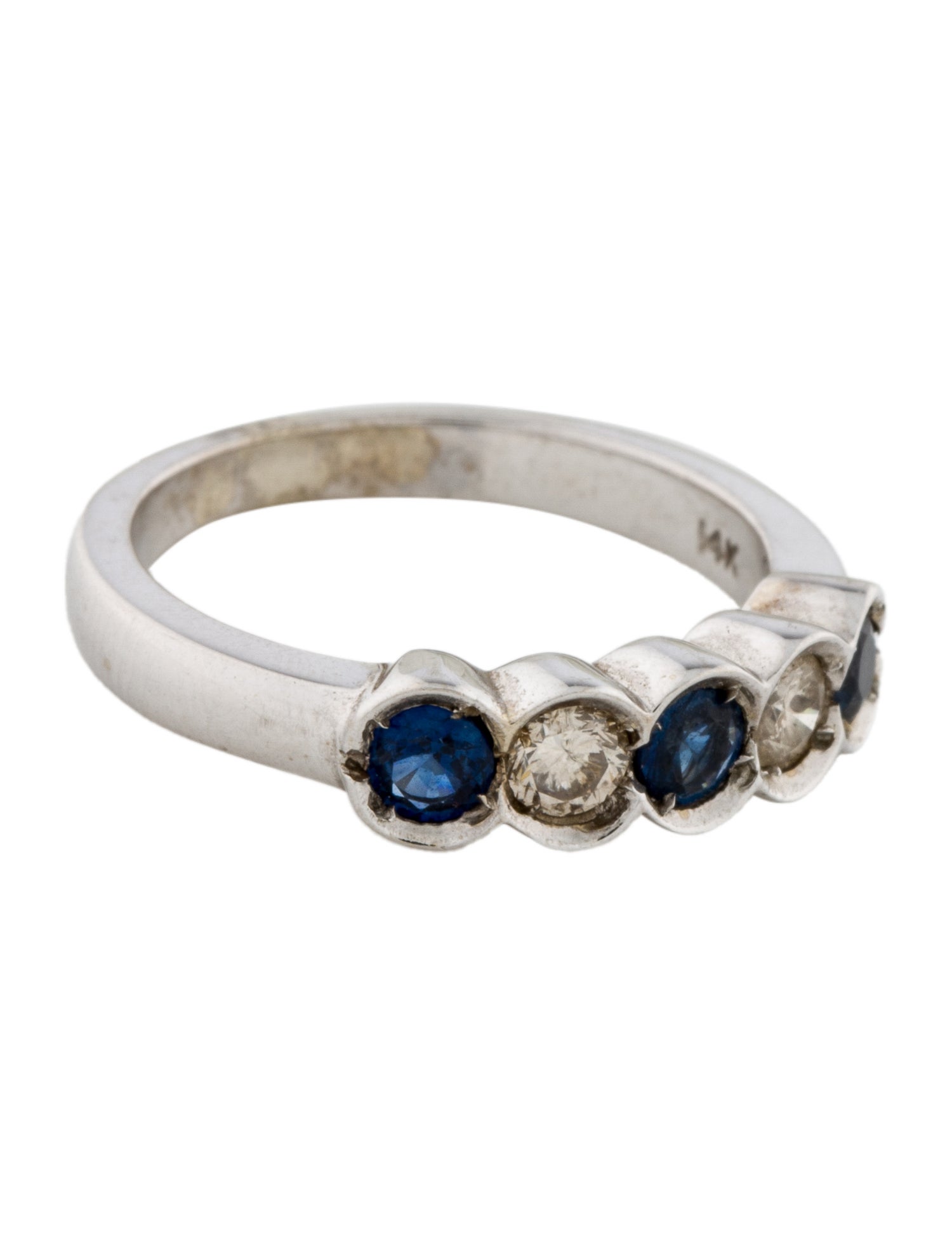Ring 14K Sapphire & Diamond Band