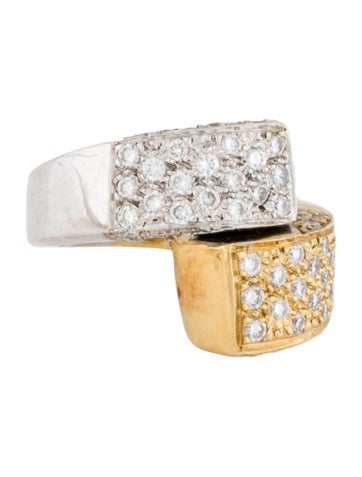 Ring Band 18K 1.20ctw Diamond Bypass 5.25