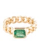 Ring 14K Emerald Cuban Link Cocktail Ring