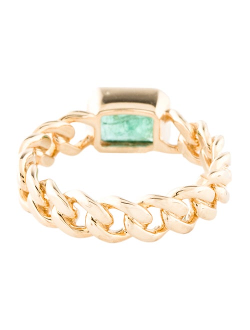 Ring 14K Emerald Cuban Link Cocktail Ring