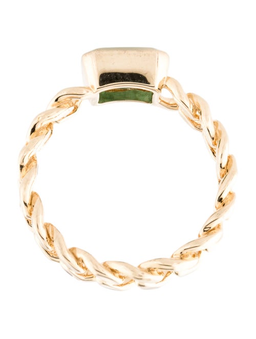 Ring 14K Emerald Cuban Link Cocktail Ring