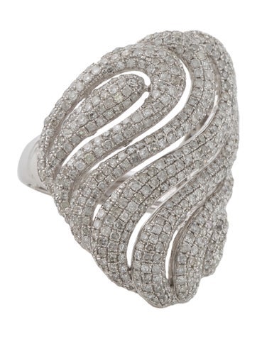 Ring Cocktail 14K Diamond 6.5