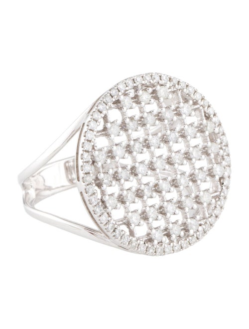 Ring 14K Diamond Round Large Cocktail Ring