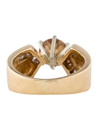 Ring 14K 1.52ct Zircon & Diamond Cocktail Ring