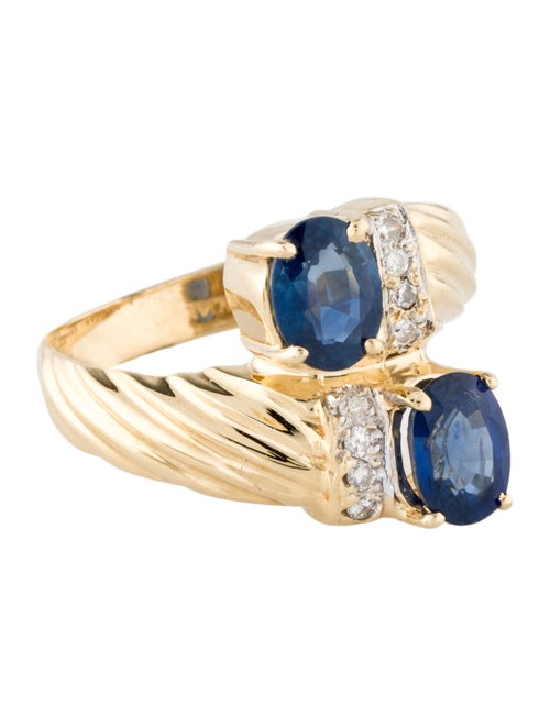 Ring 14K 1.55ctw Sapphire & Diamond Bypass Ring