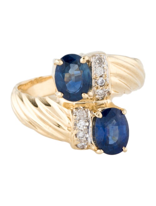 Ring 14K 1.55ctw Sapphire & Diamond Bypass Ring