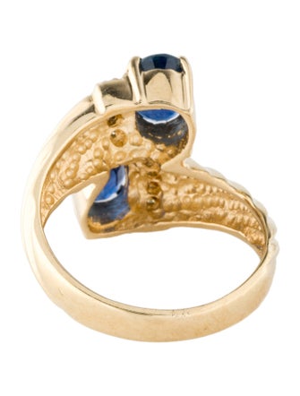 Ring 14K 1.55ctw Sapphire & Diamond Bypass Ring