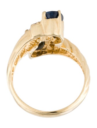 Ring 14K 1.55ctw Sapphire & Diamond Bypass Ring